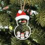 Personalized Snowman Family Shaker Acrylic Wooden Christmas Ornament