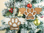 Personalized Dog Paw Wooden Ornament Pet Memorial Christmas Ornament