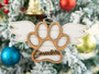 Personalized Dog Paw Wooden Ornament Pet Memorial Christmas Ornament