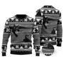 Cat Christmas Sweater Black Cat Christmas Pattern Black White Ugly Sweater