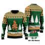 Cat Christmas Sweater Cat Christmas Tree Green Yellow Ugly Sweater