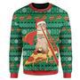 Cat Christmas Sweater Pizza And Cat Pizza Pattern Green Ugly Sweater