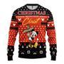 Disney Christmas Sweater Christmas Begins With Christ MK Mouse Black Red Ugly Sweater