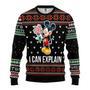 Disney Christmas Sweater MK Mouse I Can Explain Black Ugly Sweater Cute High Quality Disney MK Christmas