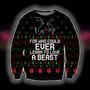 Disney Christmas Ugly Sweater Beauty The Beast For Who Could Ever Learn To Love A Beast Black Sweater