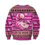 Disney Christmas Ugly Sweater Cheshire Cat Can You Imgine Christmas Pink Sweater