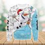 Disney Christmas Ugly Sweater Frozen Olaf Christmas White Blue Sweater