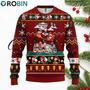 Dragon Ball Anime Ugly Christmas Sweater Red Brown