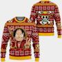 Funny Luffy One Piece Anime Xmas Ugly Christmas Knitted Sweater