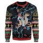 Jesus Ugly Christmas Sweater Swag Jesus Riding Reindeer Black Sweater