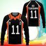 Karasuno Kei Tsukishima Uniform Sweatshirt Num Haikyuu Anime