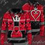 Kingdom Hearts Ugly Sweater Mickey Head Key Pattern Christmas Kingdom Hearts Symbol Red Black Sweater