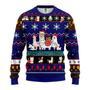 Llama Christmas Sweater Llama Family Blue Ugly Sweater