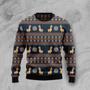 Llama Christmas Ugly Sweater Llama Christmas Snowflakes Patterns Black Sweater