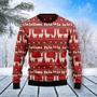 Llama Christmas Ugly Sweater Llama Fa La La La Llama Patterns Lights Red Sweater