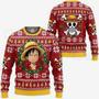 Luffy Funny Face One Piece Anime Xmas Ugly Christmas Knitted Sweater