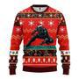 Marvel Black Panther Christmas Ugly Sweater Black Panther Pose Christmas Pattern Red Sweater Marvel