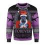 Marvel Black Panther Christmas Ugly Sweater Black Panther Santa Wakanda Forever Black Purple Sweater