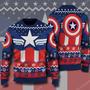 Marvel Captain America Ugly Sweater Marvel Captain Superhero Pattern Christmas Sweater Marvel