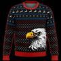 Patriotic Ugly Christmas Sweater Patriotic Eagle Christmas Pattern Black Sweater