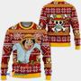 Reindeer Luffy Custom One Piece Gift For Fan Anime Christmas Ugly Sweater