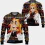 Rengoku Kimetsu no Yaiba Anime Custom Gift For Fan Anime Christmas Ugly Sweater