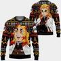 Rengoku Ugly Christmas Sweater Custom Anime Kimetsu Xmas Gifts