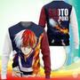 Shoto Todoroki Sweatshirt Ice amp Fire My Hero Academia Anime Printed Sweater