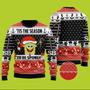 SpongeBob Til The Season To Be Spongy Christmas Ugly Wool Sweater Christmas Gift For Kid Adult