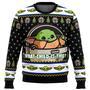 SW Christmas Sweater Grogu What Child Is This Green Black Ugly Sweater High Quality SW Ugly Sweater