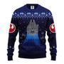 SW Christmas Sweater SW Winter Millennium Falcon Blue Navi Ugly Sweater Amazing SW Ugly Sweater