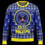 Veteran Sweater US Navy Anchor Pattern Blue Yellow Veteran Christmas Ugly Sweater