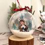 Custom Christmas Baby Photo Snow 3D Ball Ornament Tree Hanger