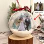 Custom Wedding Couple Photo Snow 3D Ball Christmas Ornament Gift