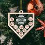 Personalized Baseball Christmas Ornaments, Wood Ornament