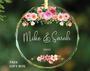 Personalized Couple Names Glass Christmas Ornament Flower New Couple Gift