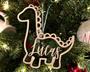 Personalized Dinosaur Christmas Ornaments, Wood Ornament