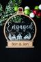 Personalized Engagement Christmas Ornaments, Wood Ornament
