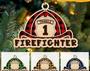 Personalized Firefighter Hat Christmas Ornaments, Wood Ornament Gift