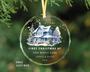 Personalized First Christmas at Address Glass Ornament New Home Gift