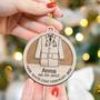 Personalized Pharmacy Christmas Ornaments, White Coat Wood Ornament