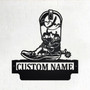 Custom Cowboy Boots Metal Wall Art, Personalized Cowboy Boots Name Sign Decoration For Room, Cowboy Boots Home Decor, Custom Cowboy Boots