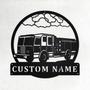 Custom Fire Truck Metal Wall Art, Personalized Truck Driver Name Sign Decoration For Room, Fire Truck Home Decor, Custom Truck