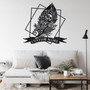 Custom Gothic Skull Feather Metal Wall Art, Personalized Gothic Skull Feather Name Sign Decoration For Room, Feather Metal Home Decor