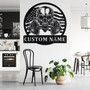 Custom US Flag Skull Fitness Metal Wall Art, Personalized Gymer Name Sign Decoration For Room, Gym Metal Home Decor, Custom US Flag Fitness