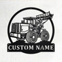 Custom Wheel Loader Bulldozer Metal Wall Art, Personalized Truck Driver Name Sign Decoration For Room, Wheel Loader Bulldozer Home Decor