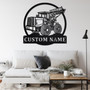 Custom Wheel Loader Bulldozer Metal Wall Art, Personalized Truck Driver Name Sign Decoration For Room, Wheel Loader Bulldozer Home Decor