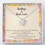 Friend Necklace, Goodbye & Good Luck, Sorry You’Re Leaving, Cz Necklace