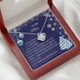 Gift For Mom, Love Knot Necklace - Christmas Blue