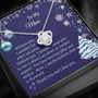 Gift For Mom, Love Knot Necklace - Christmas Blue